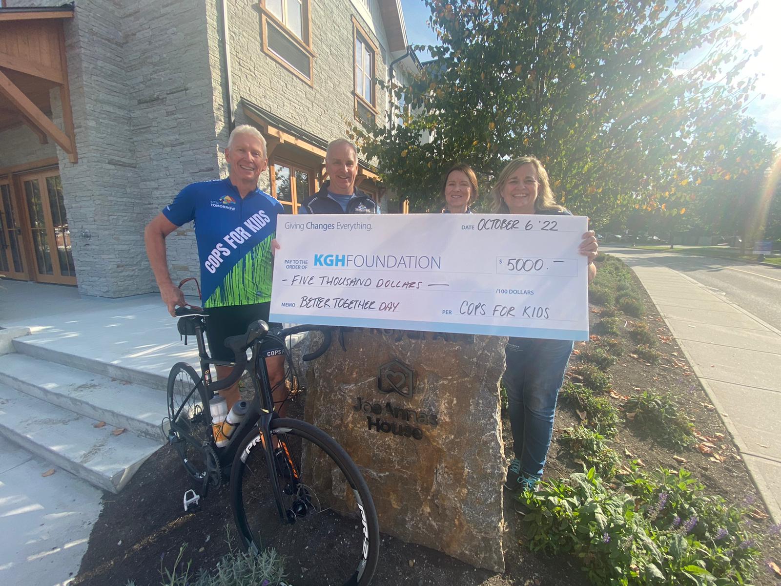 A sweet ride and an even sweeter gift from Cops for Kids. 