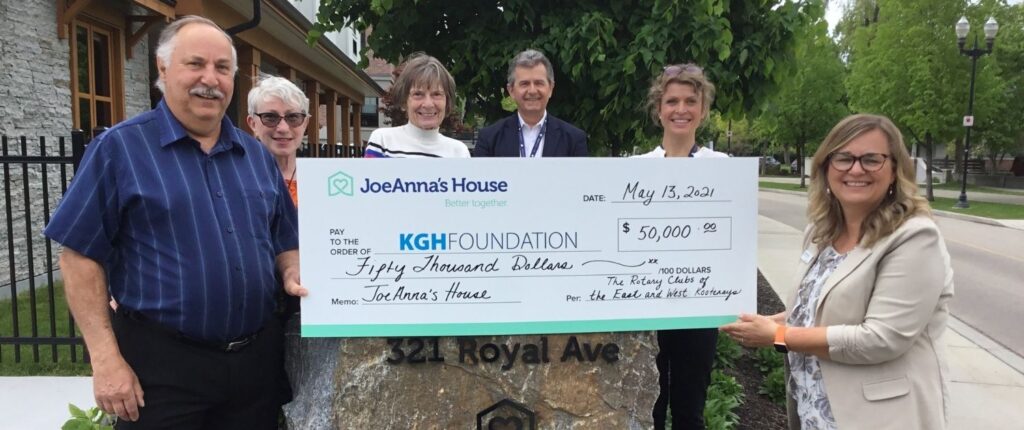 Rotary club cheque presentation for JoeAnna's House